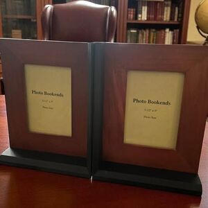 Wood Picture Bookends
